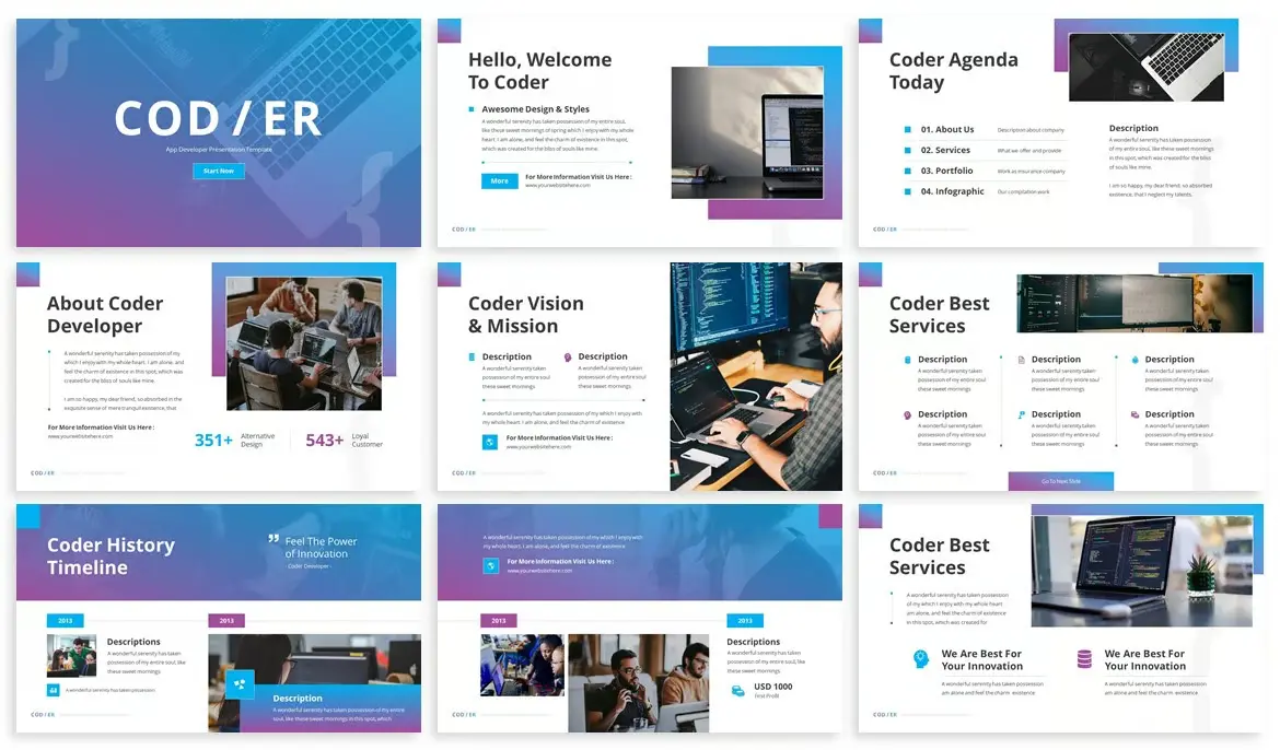 Coder - Development Powerpoint Template