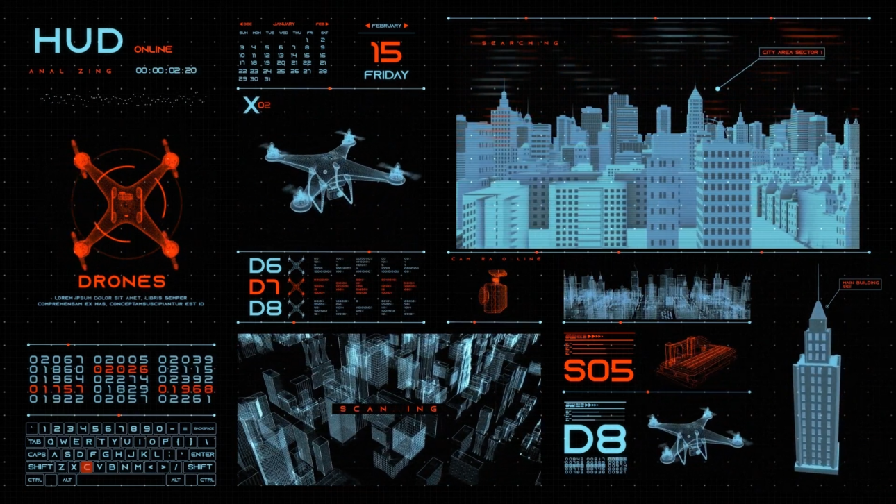 HUD Drones for Premiere Pro
