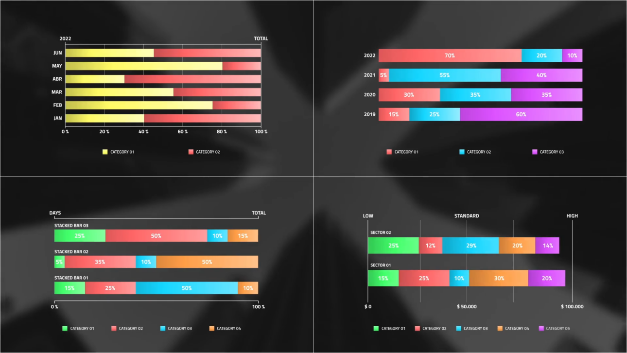 Horizontal Stacked Bar Infographic | Premiere Pro