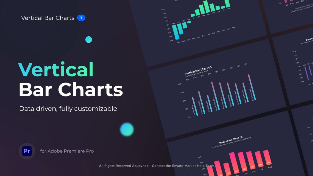 Gradient Vertical Bar Charts l MOGRT for Premiere Pro