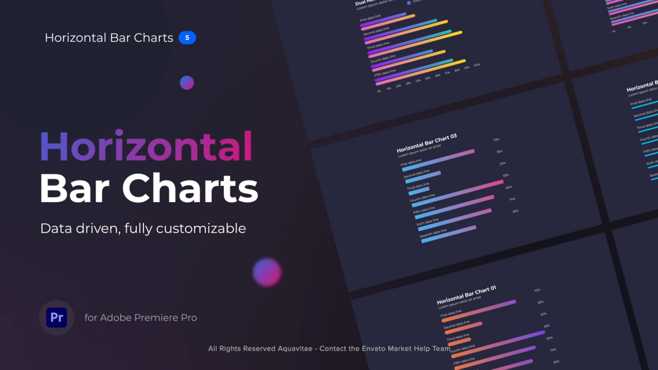 Gradient Horizontal Bar Charts l MOGRT for Premiere Pro
