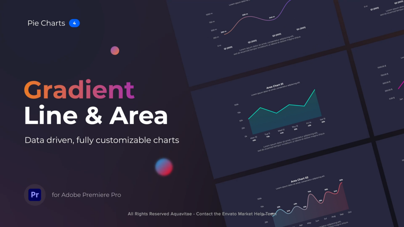Gradient Line & Area Charts l MOGRT for Premiere Pro