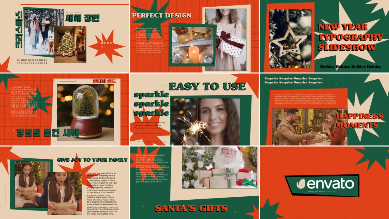 New Year Typography Slideshow for Premiere Pro