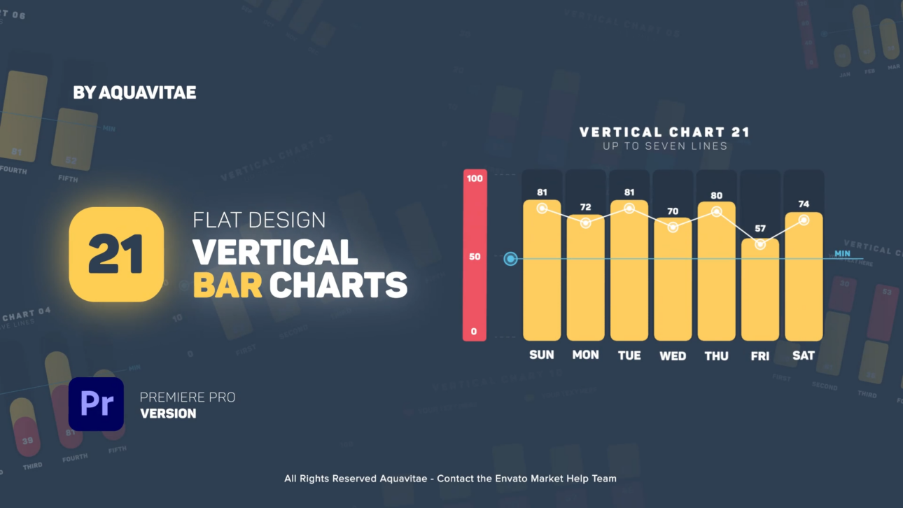 Flat Design Vertical Bar Charts l MOGRT for Premiere Pro