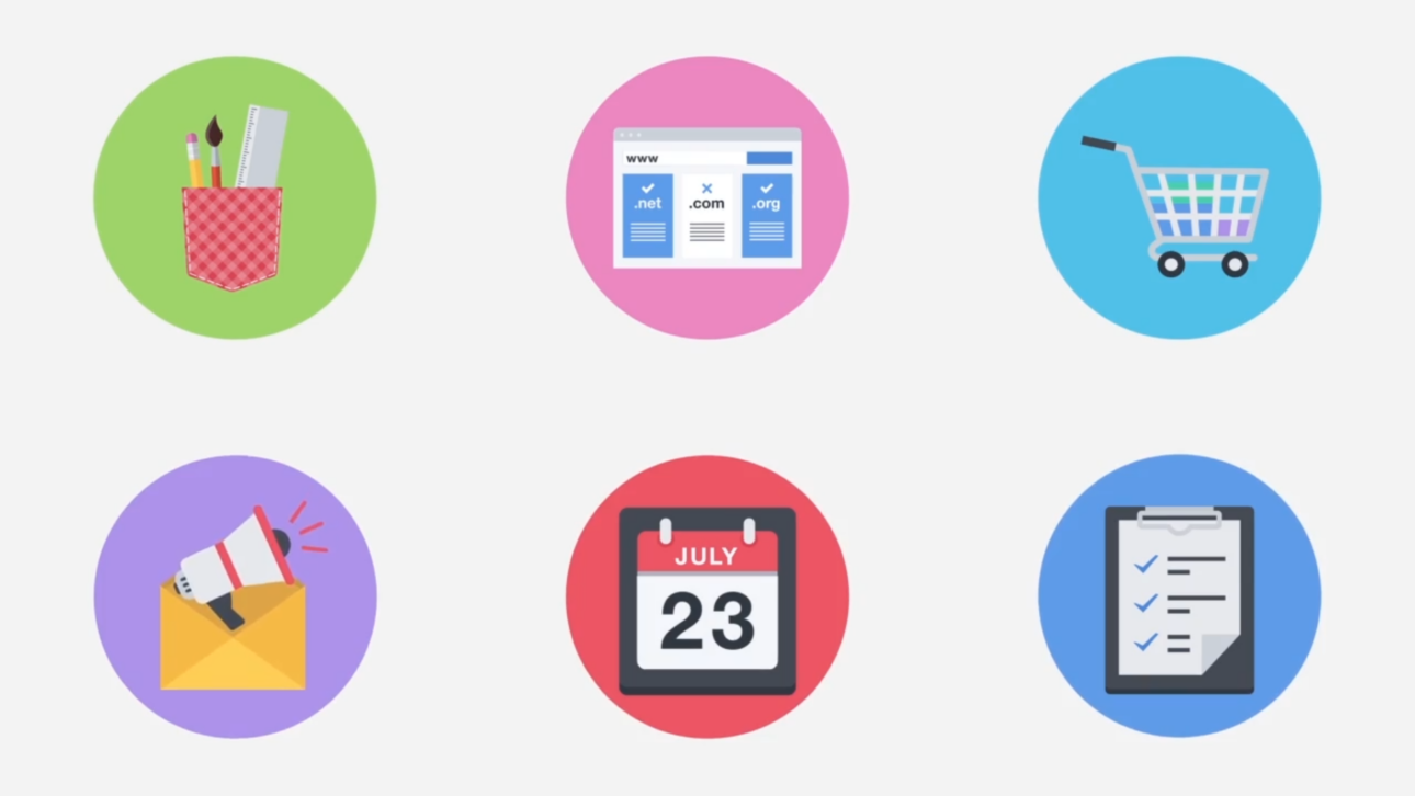 100 Seo & Business Modern Flat Animated Icons - Mogrt