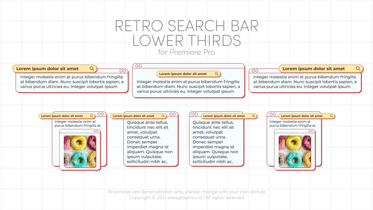 Retro Search Bar Lower Thirds for Premiere Pro