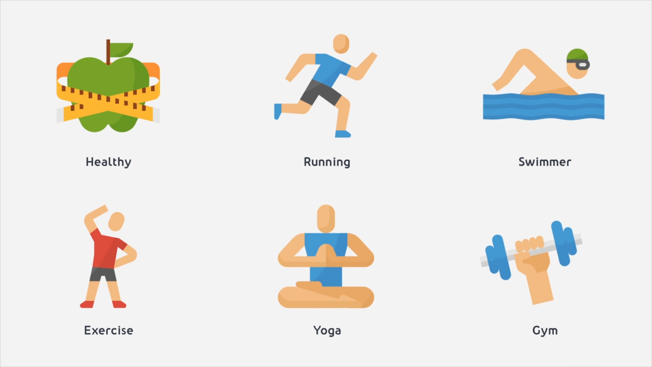 Health & Diet Modern Flat Animated Icons - Mogrt