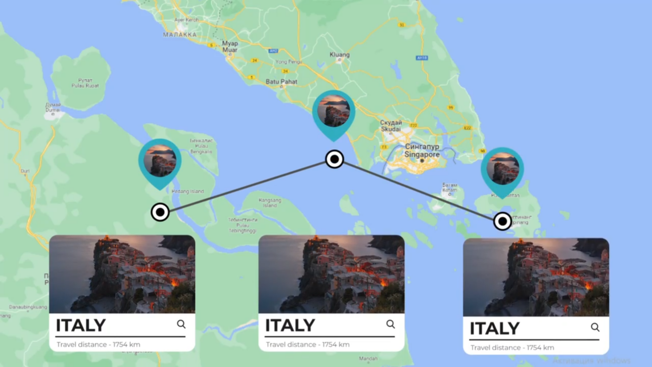 Travel Maps Screens