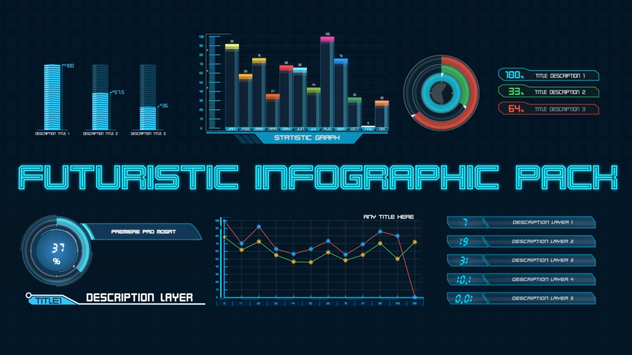 Flat Design Pie Charts l MOGRT for Premiere Pro