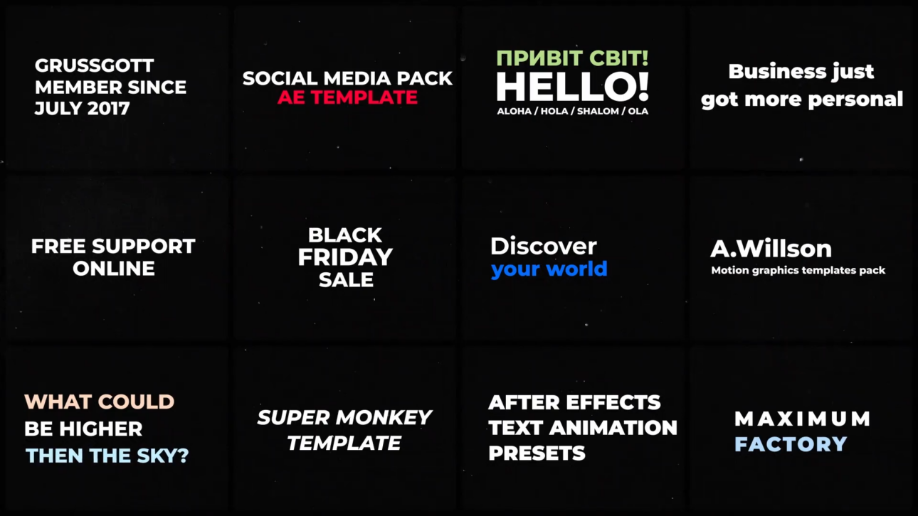 Animated Text Presets