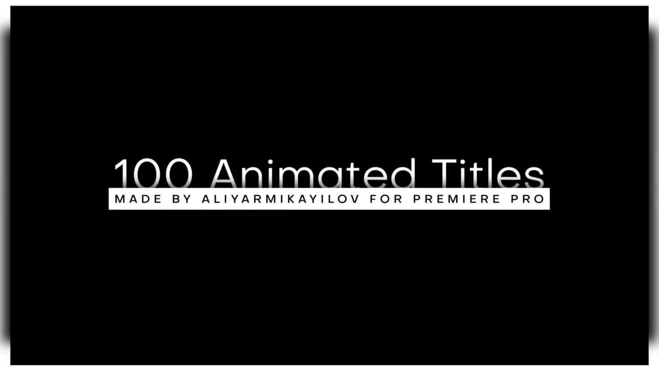 100 Animated Titles for Premiere Pro