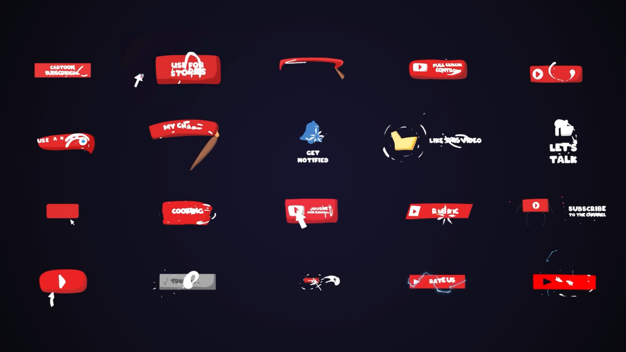 Cartoon Social Media Subscribers for Premiere Pro