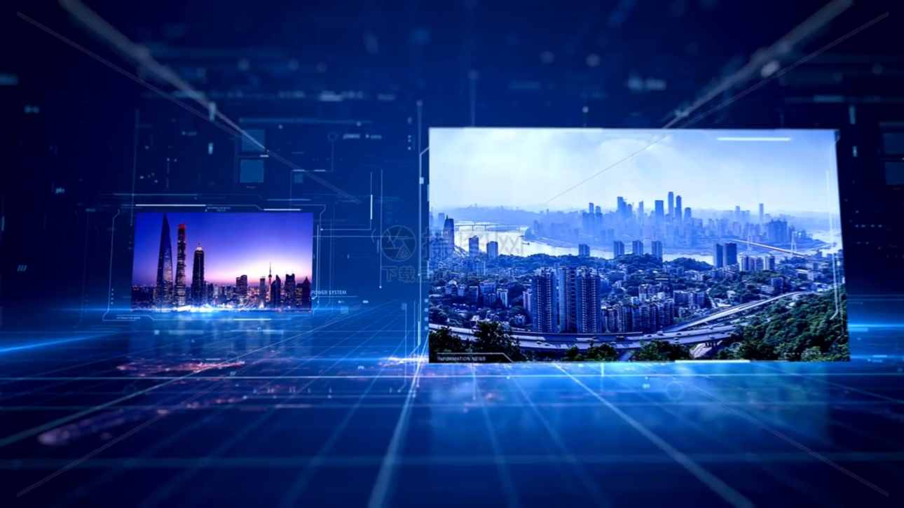 3D space technology graphic display AE template