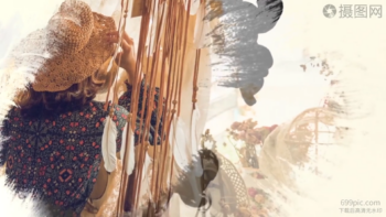 Chinese ink picture display album template title LOGO