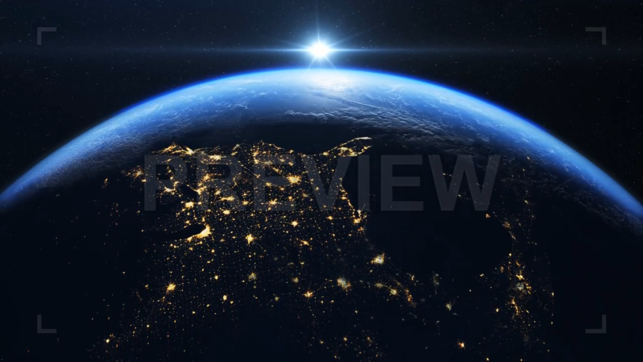 Sunrise Above USA And Planet Earth