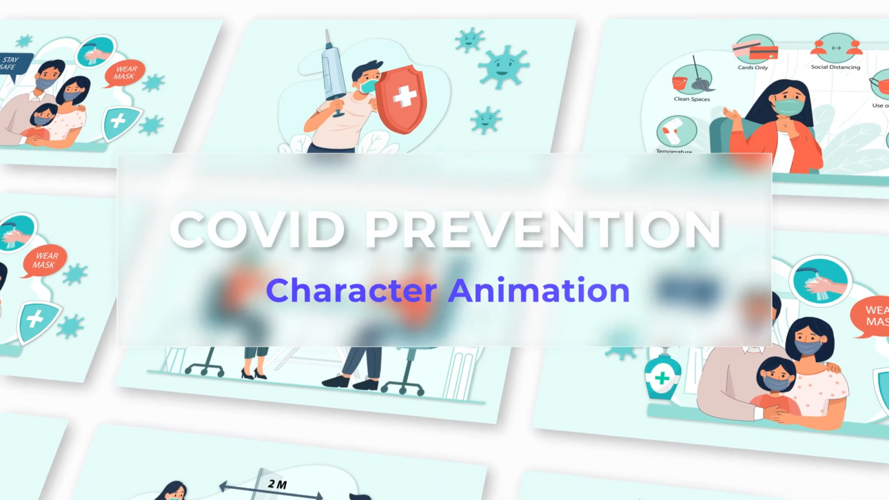 Covid Prevention Explainer And Animation Scene Pack