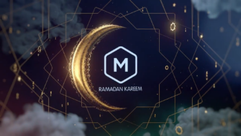 Half Moon Opens The Logo. Ramadan Kareem