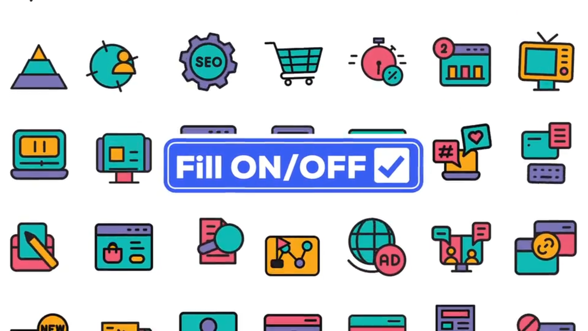 Dual Icons Pack - Digital Marketing Icons