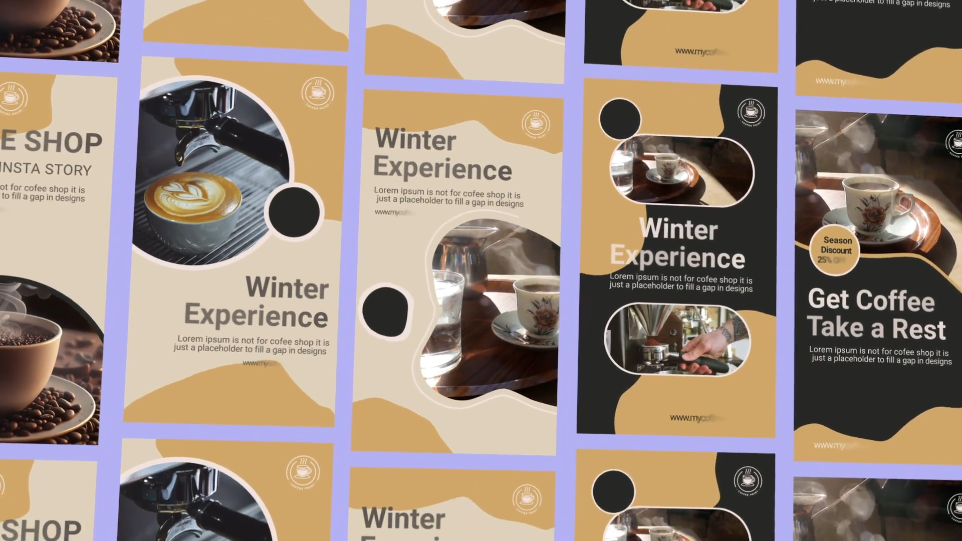 Coffee Shop Instagram Stories and Reel MOGRT for Premier Pro