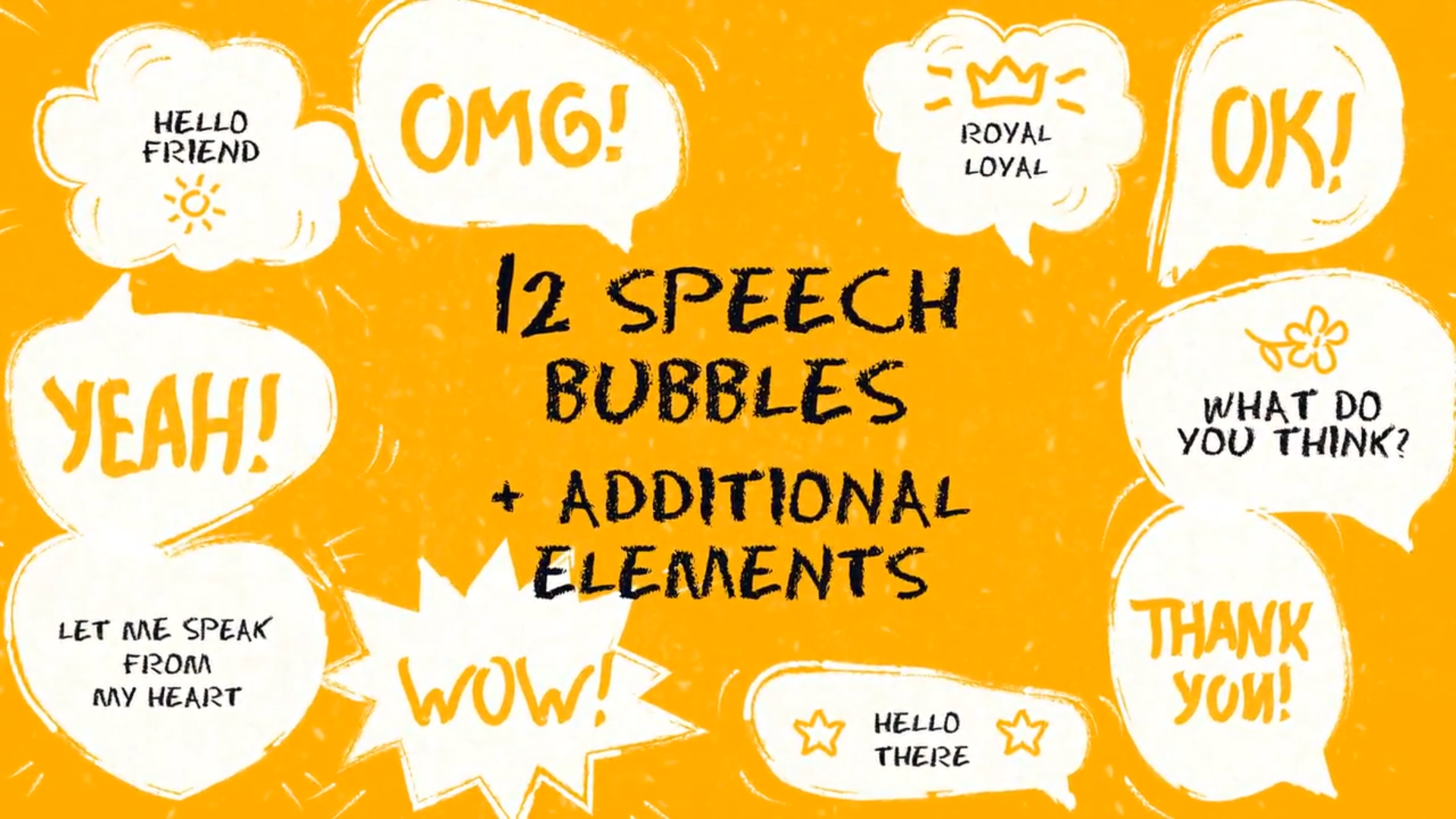 Funny Speech Bubbles And Elements Pack