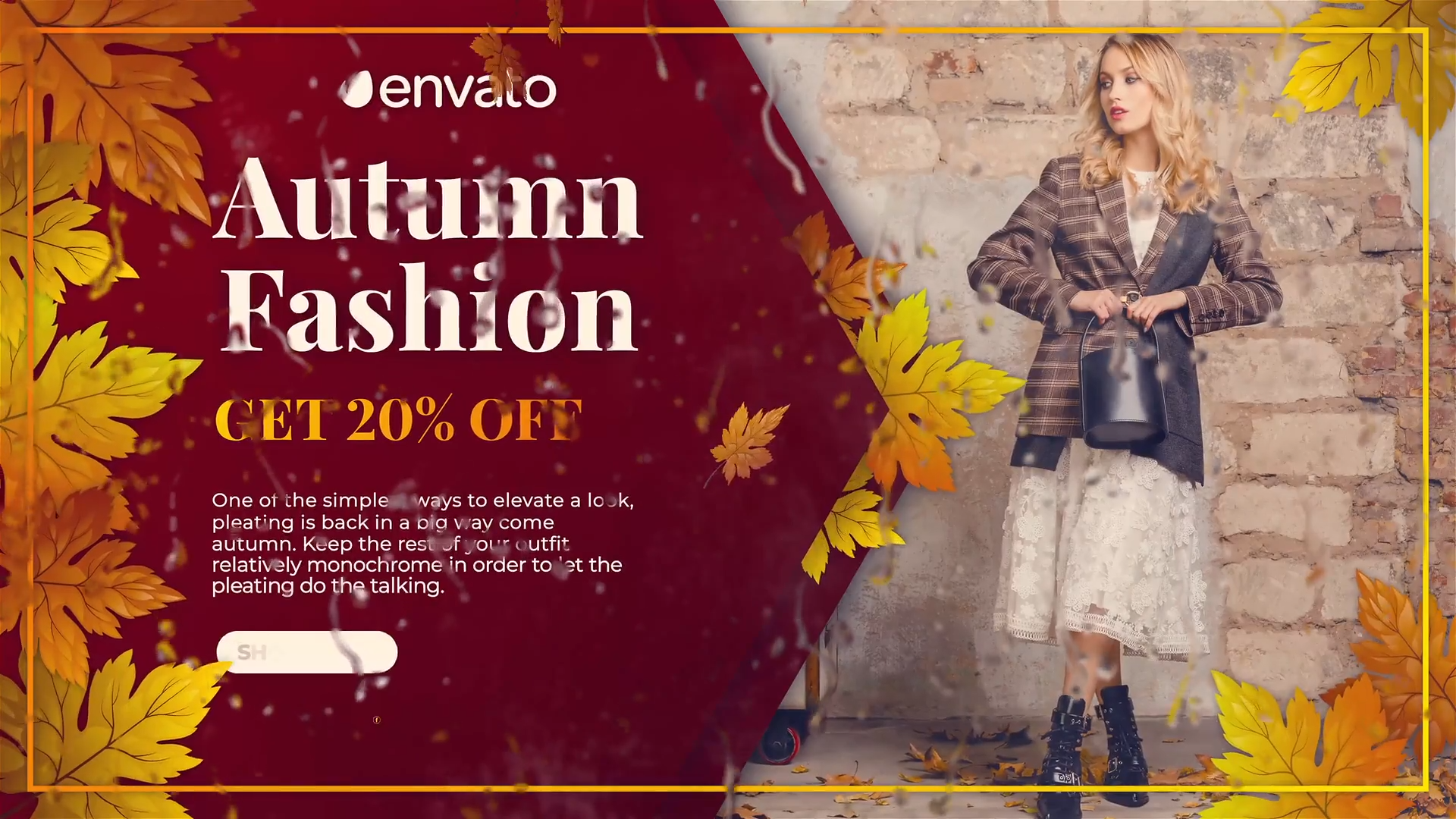 Fall Season Fashion Sale | Autumn Promo | MOGRT for Premier Pro
