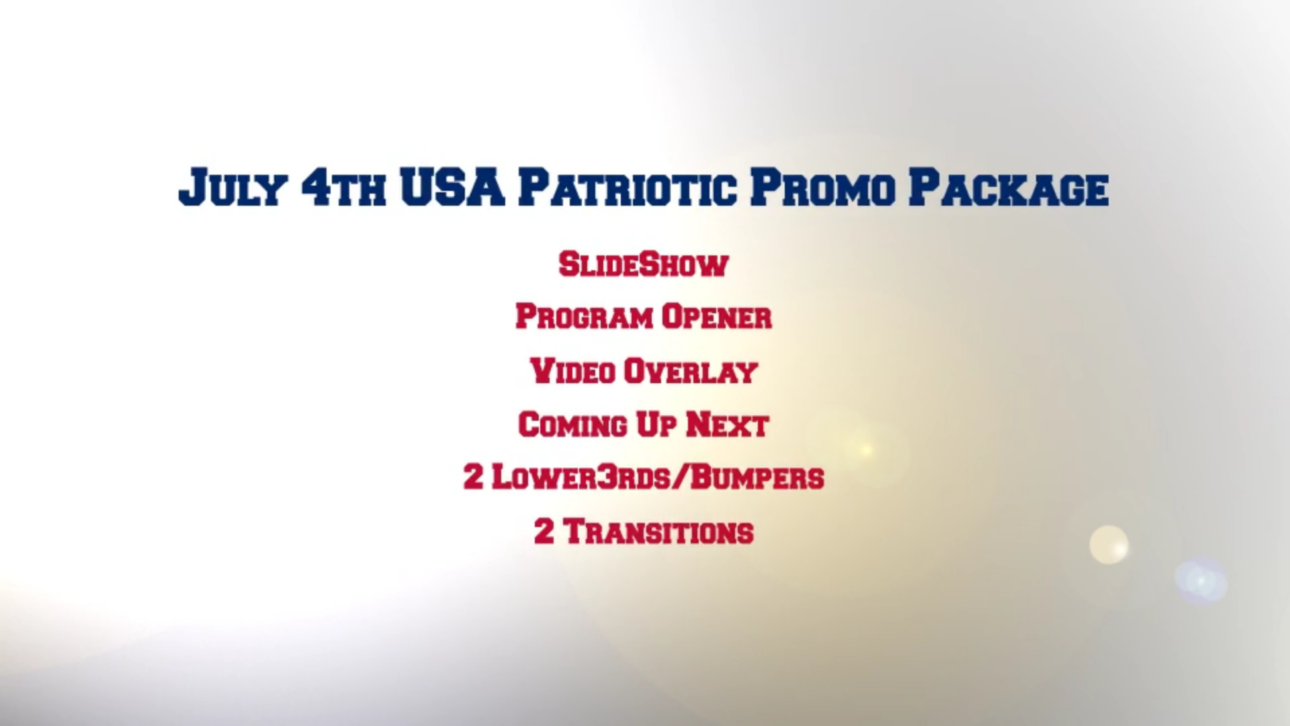 July 4th USA Patriotic Broadcast Promo Pack - Premiere Pro
