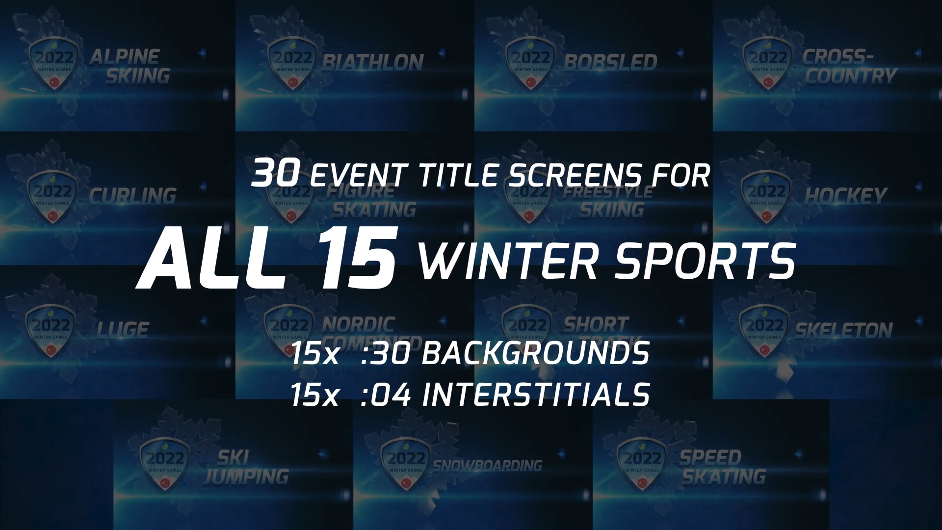 2022 Beijing China Winter Games - Event Title Screens, Interstitials, & Backgrounds
