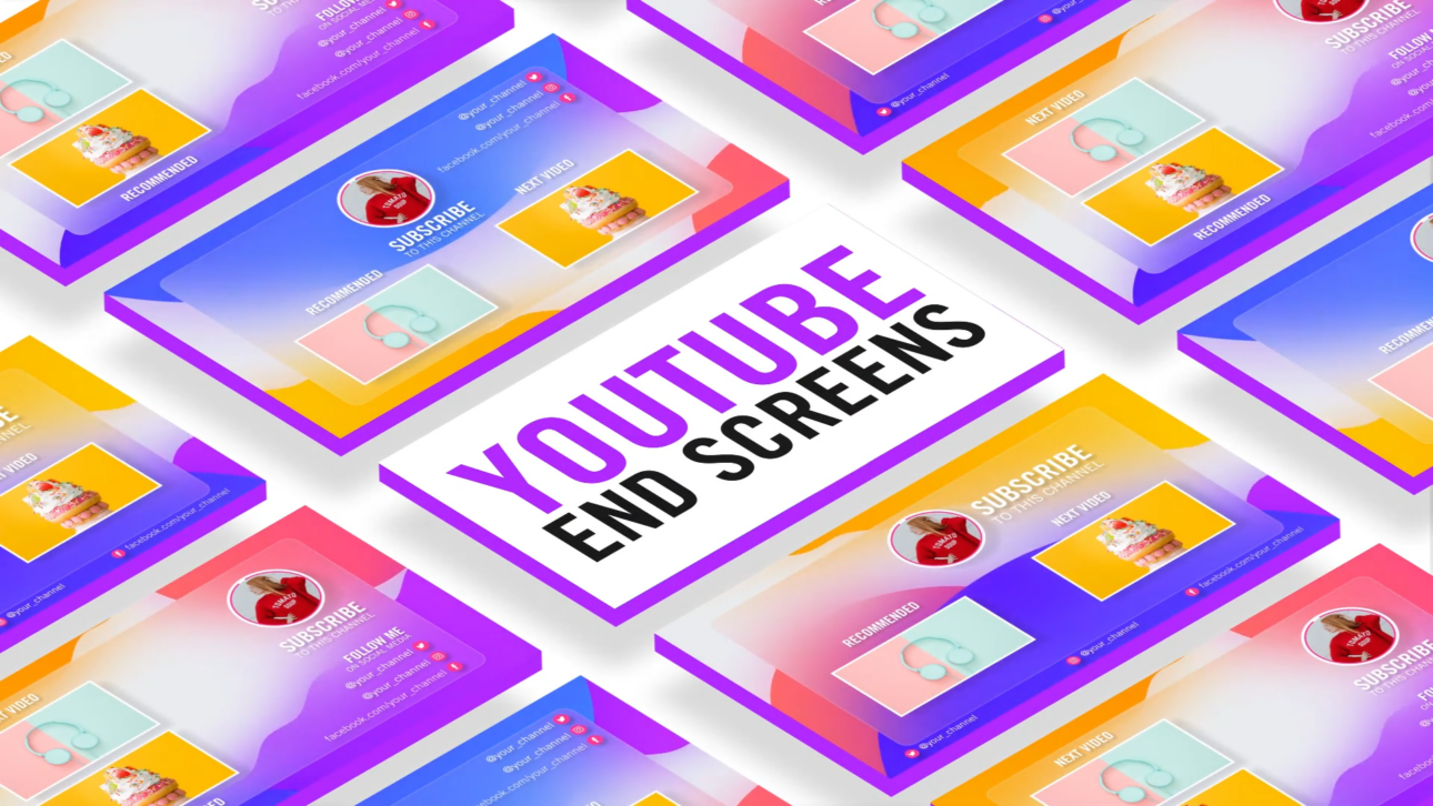Glassmorphism Youtube End Screens