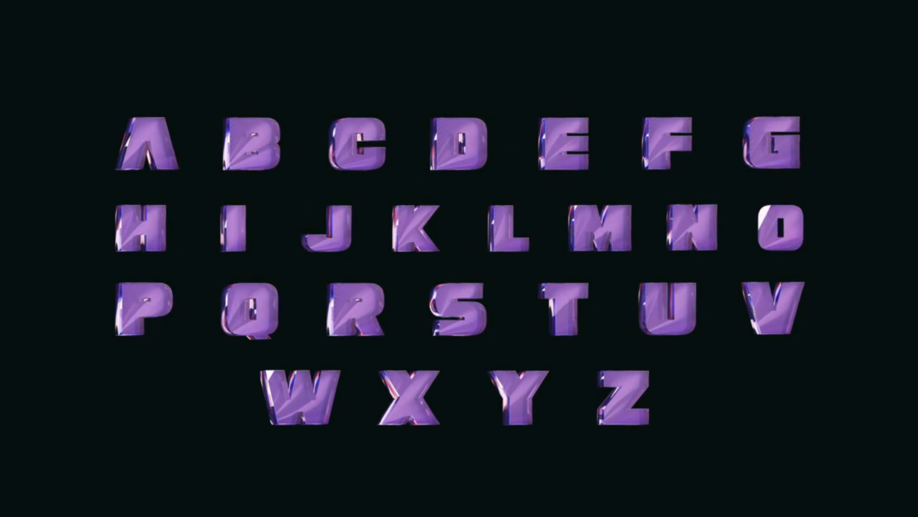 Iridescent 3D Typeface