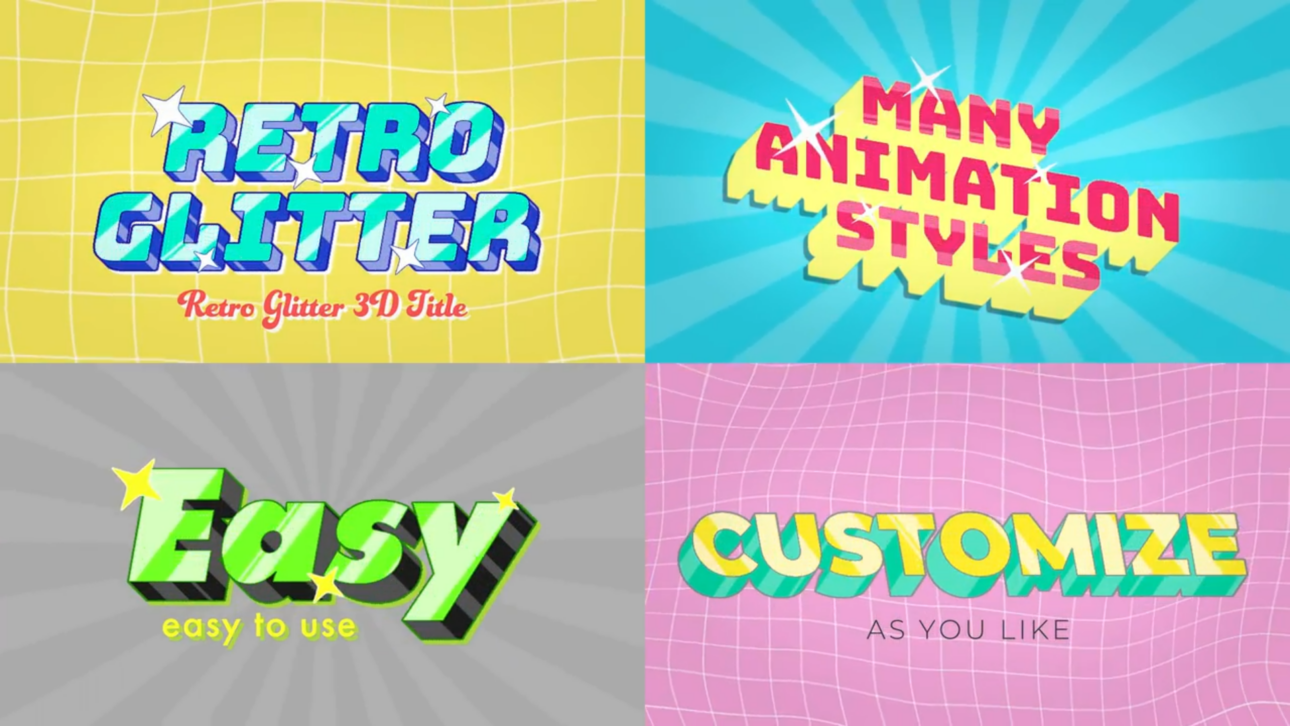 Retro Glitter 3D Title