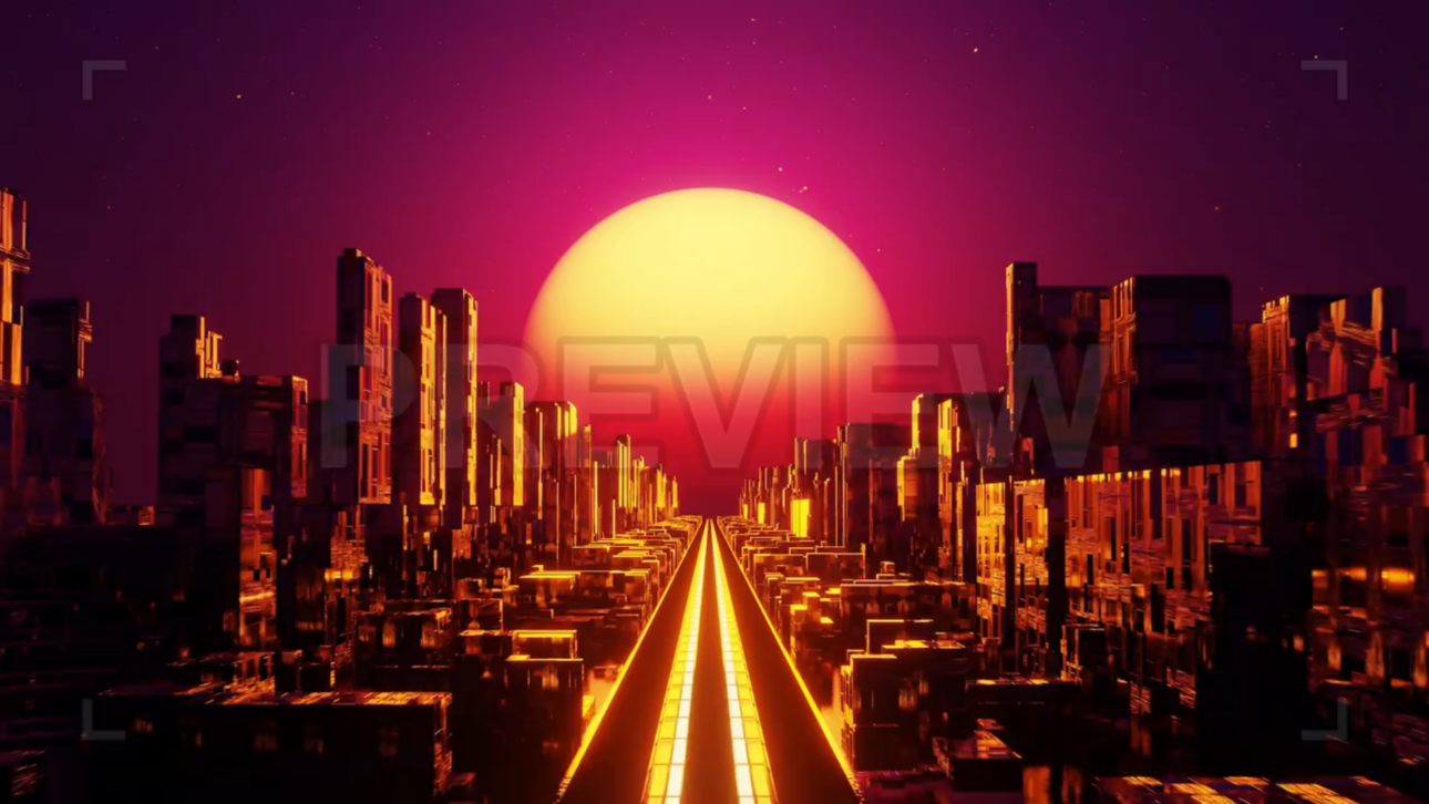 Flight Over Sci-Fi City Loop