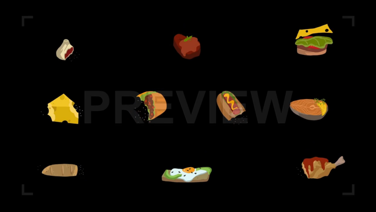 Pack Of Cartoon Food Stickers