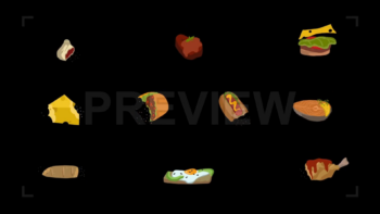 Pack Of Cartoon Food Stickers