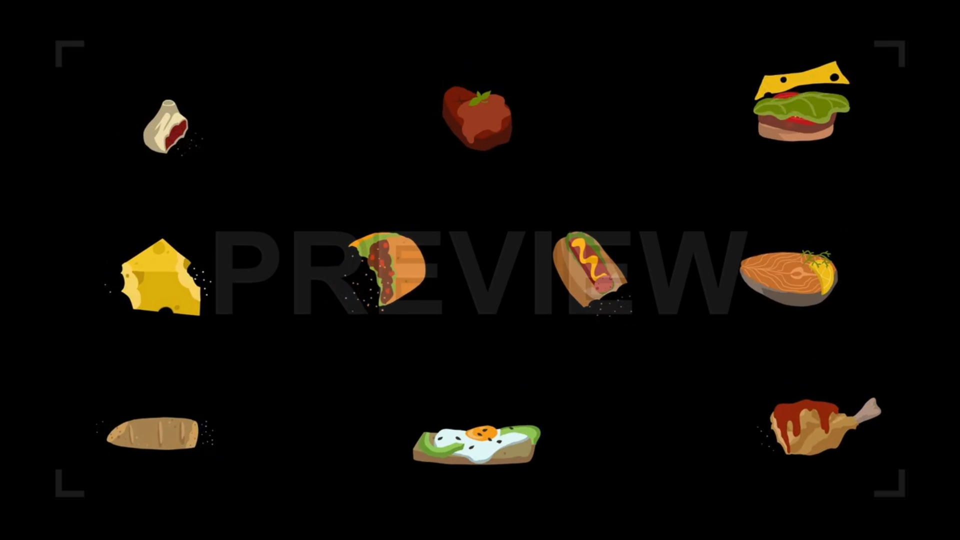 Pack Of Cartoon Food Stickers