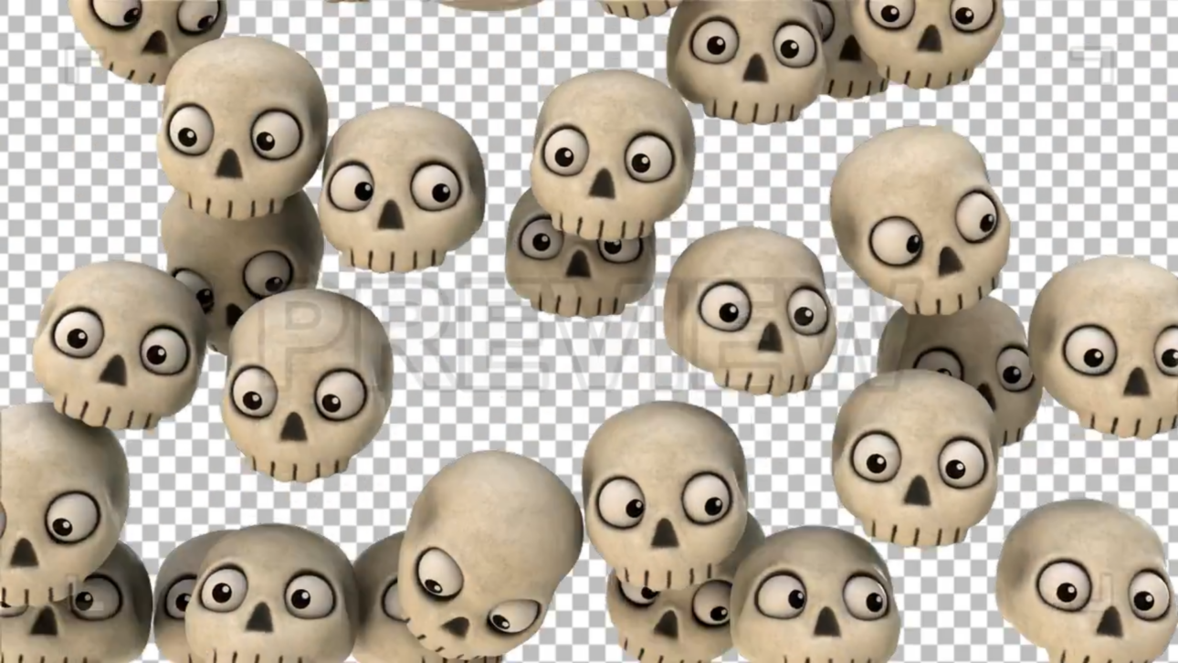 3D Cartoon Skulls Transition
