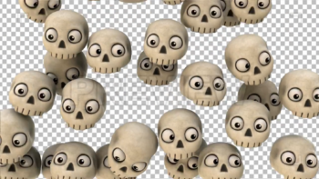 3D Cartoon Skulls Transition