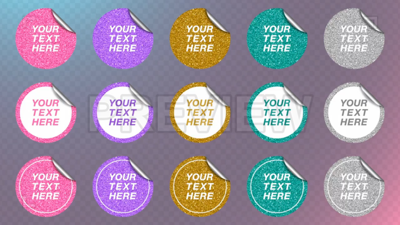 Pack Of Glitter Stickers On Alpha