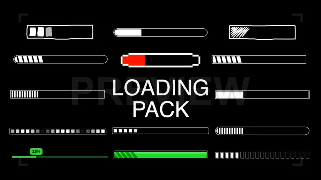 Pack Of 2D Loading Bar On Alpha