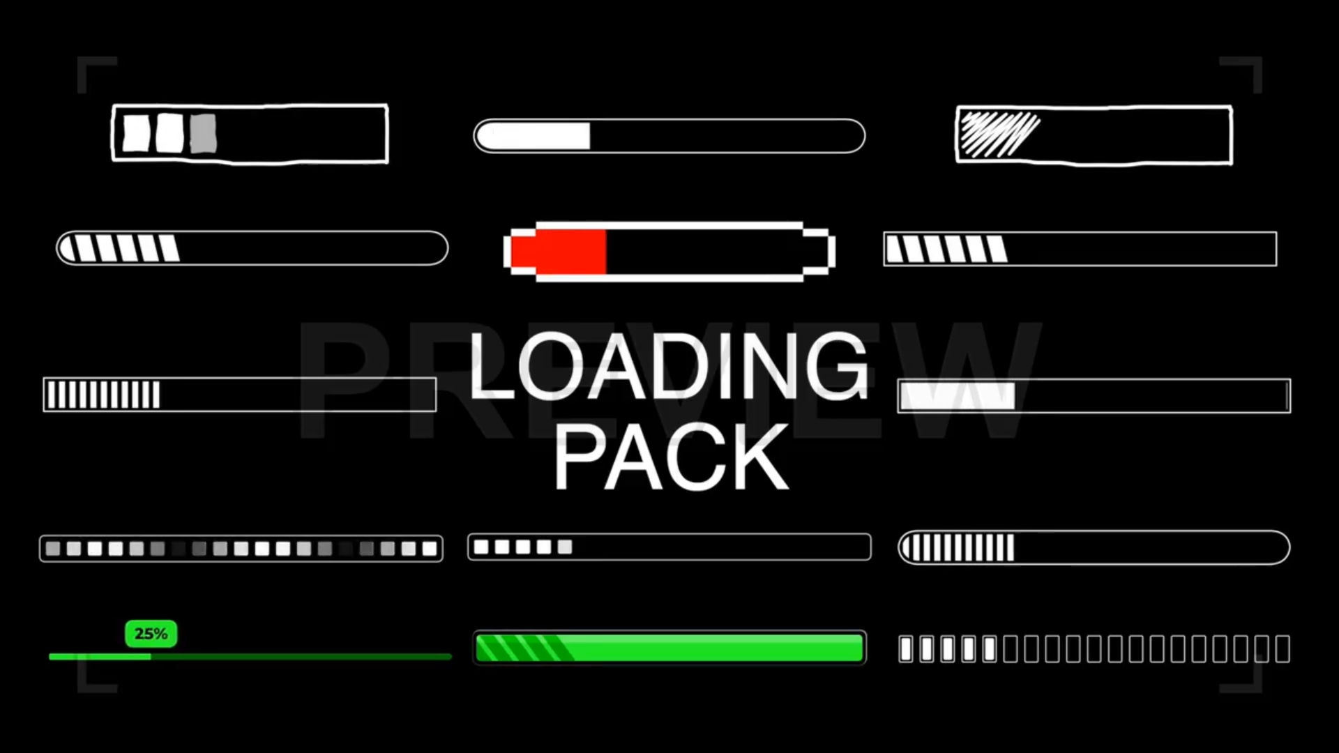 Pack Of 2D Loading Bar On Alpha