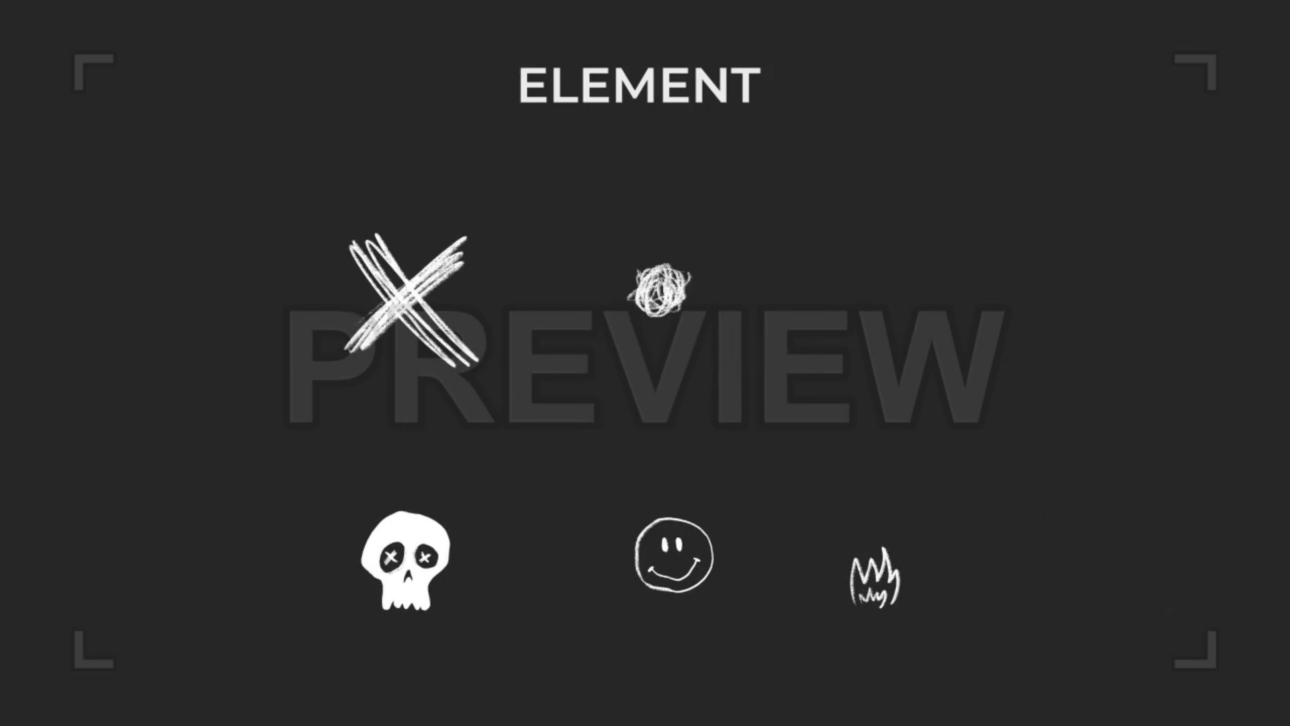 Pack Of Grungy Hand-Drawn Icons