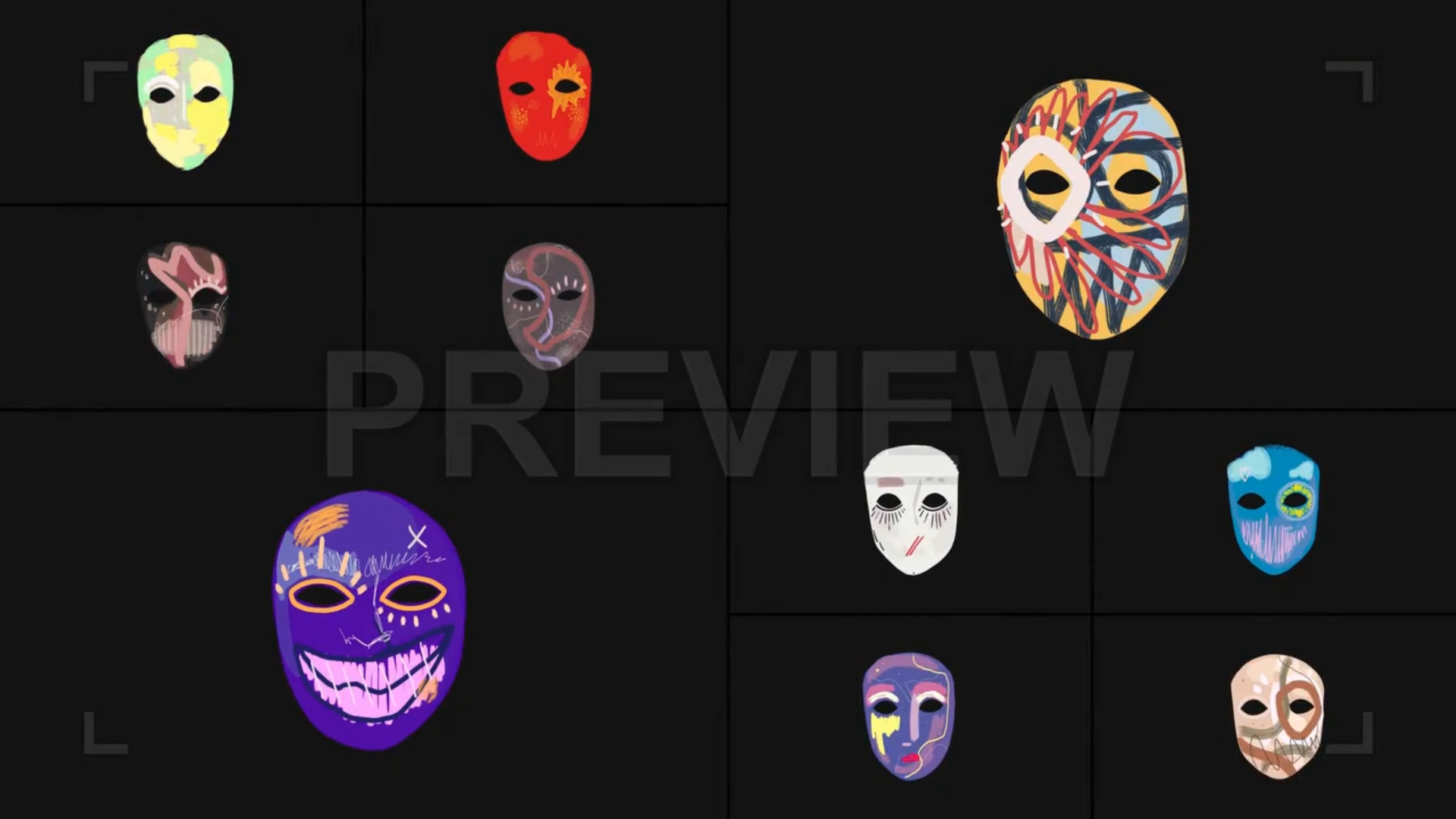 Pack Of Cartoon Masks