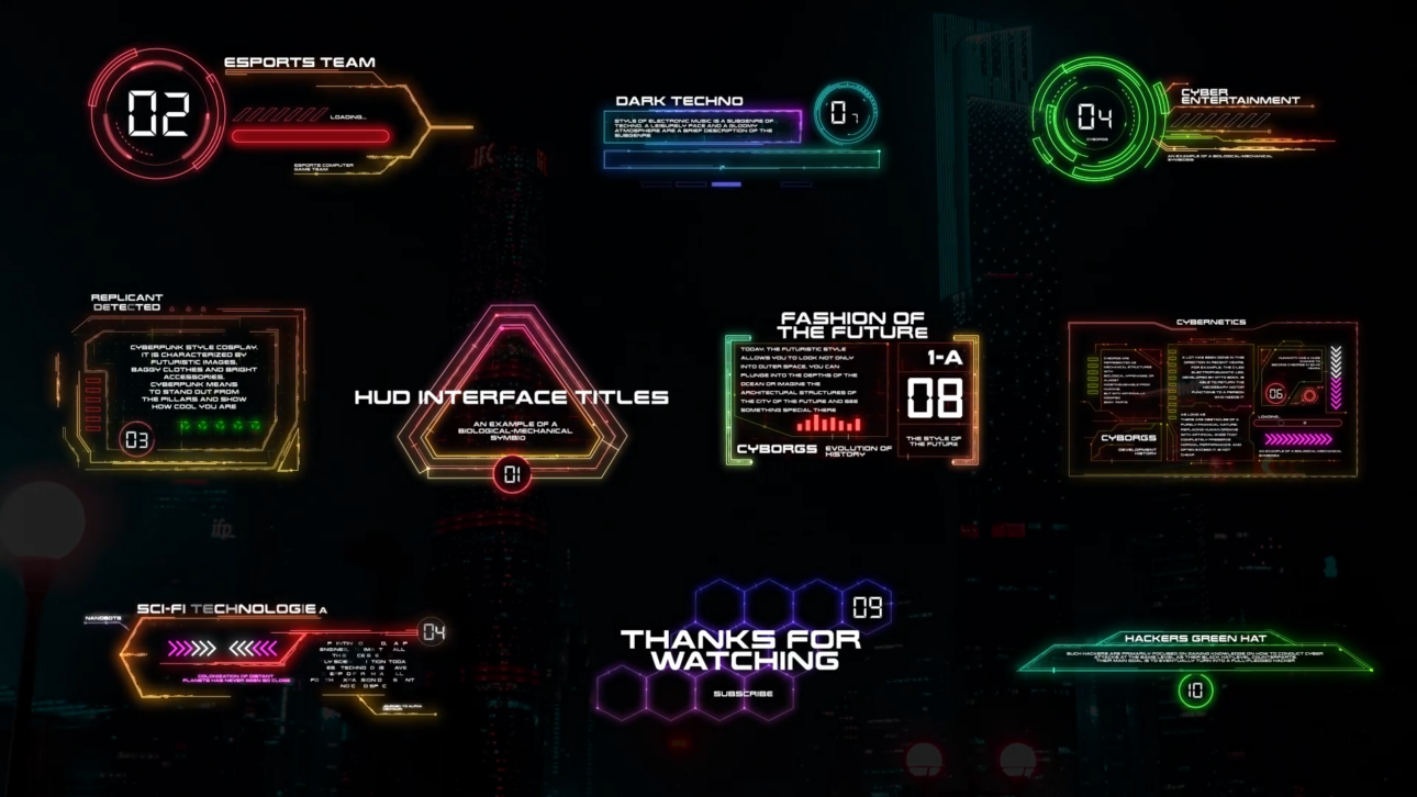 HUD Interface Titles for After Effects