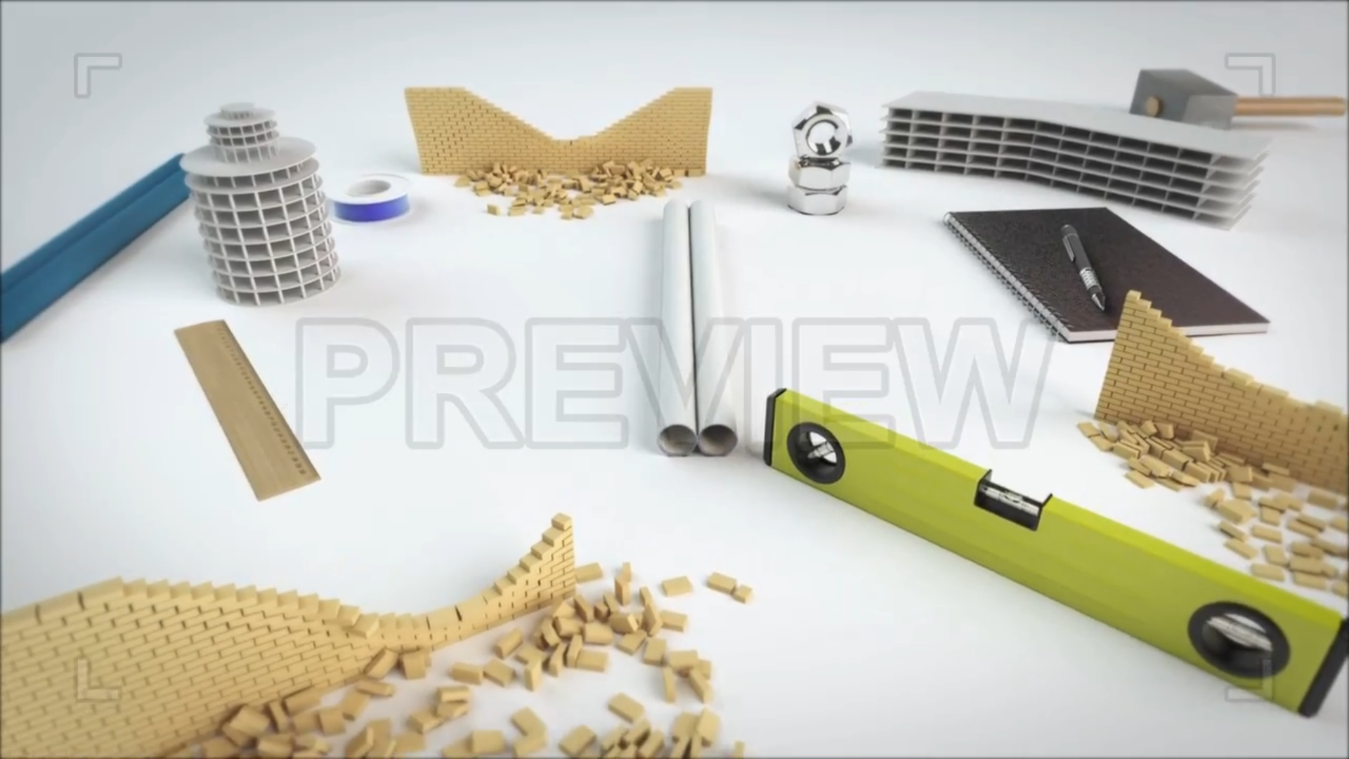 Unrolling A Blueprint Logo Frames Pack