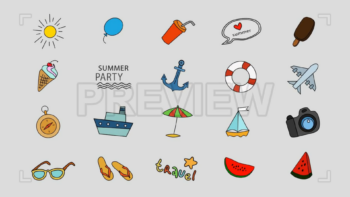 Color Summer Icons Pack On Alpha