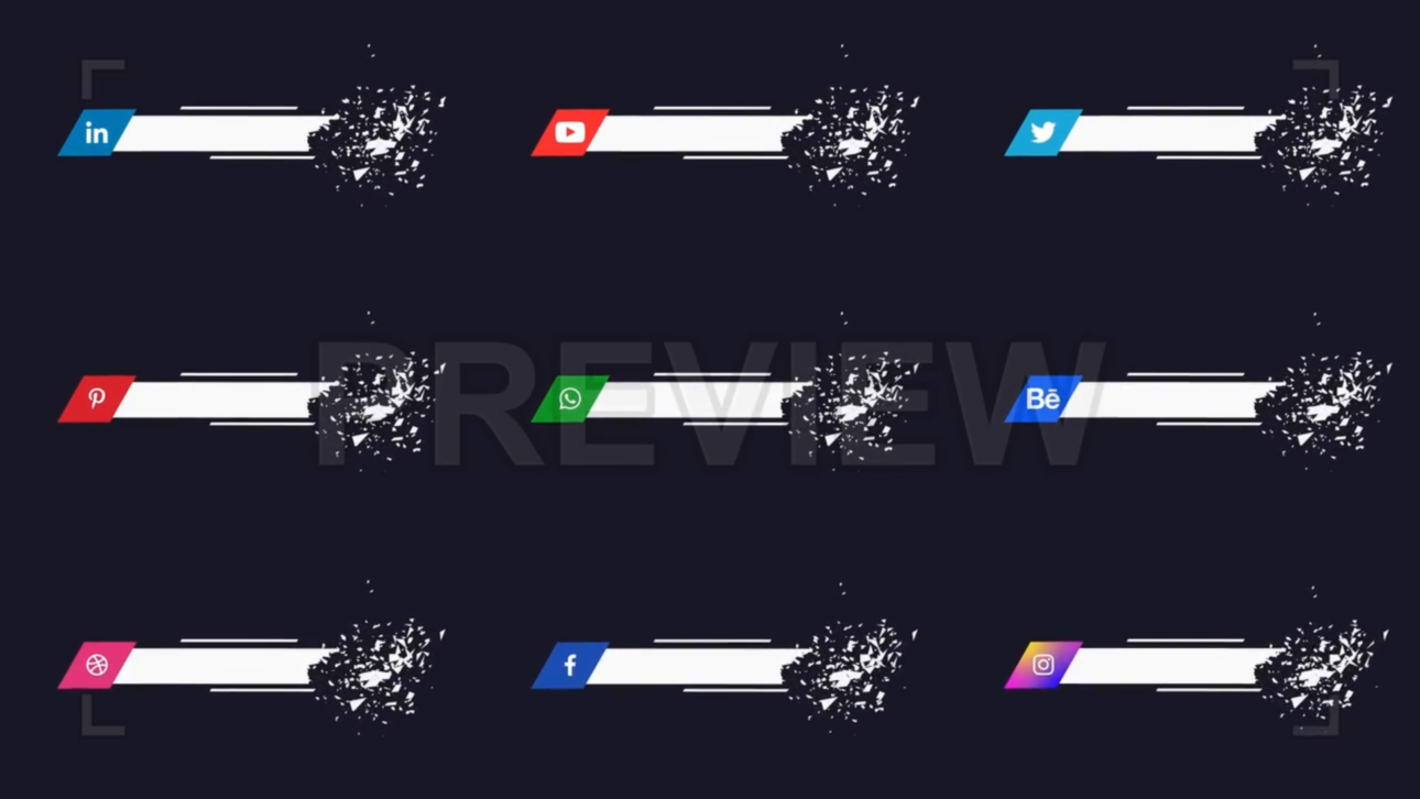 Cracked Social Media Lower Thirds