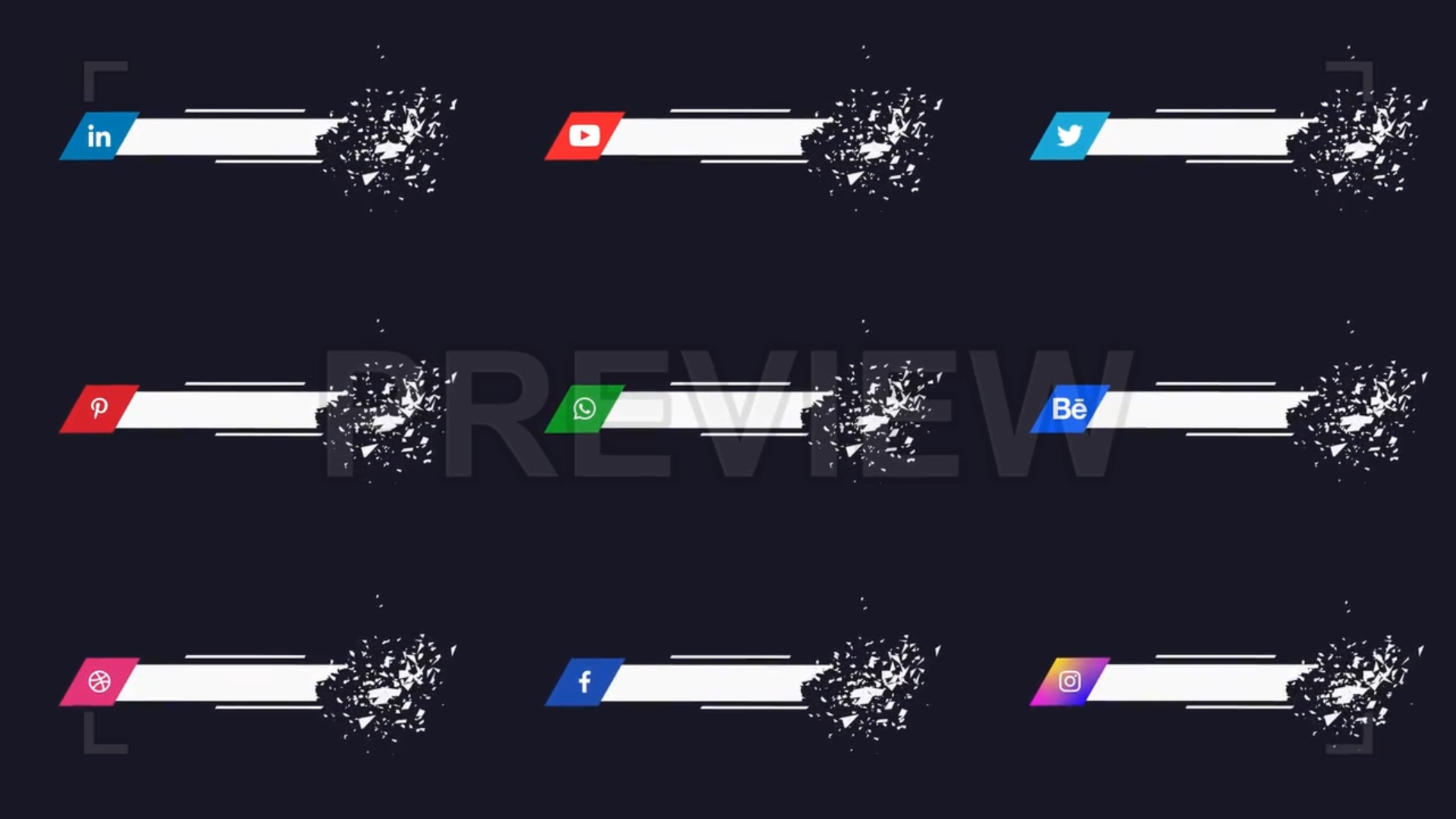 Cracked Social Media Lower Thirds