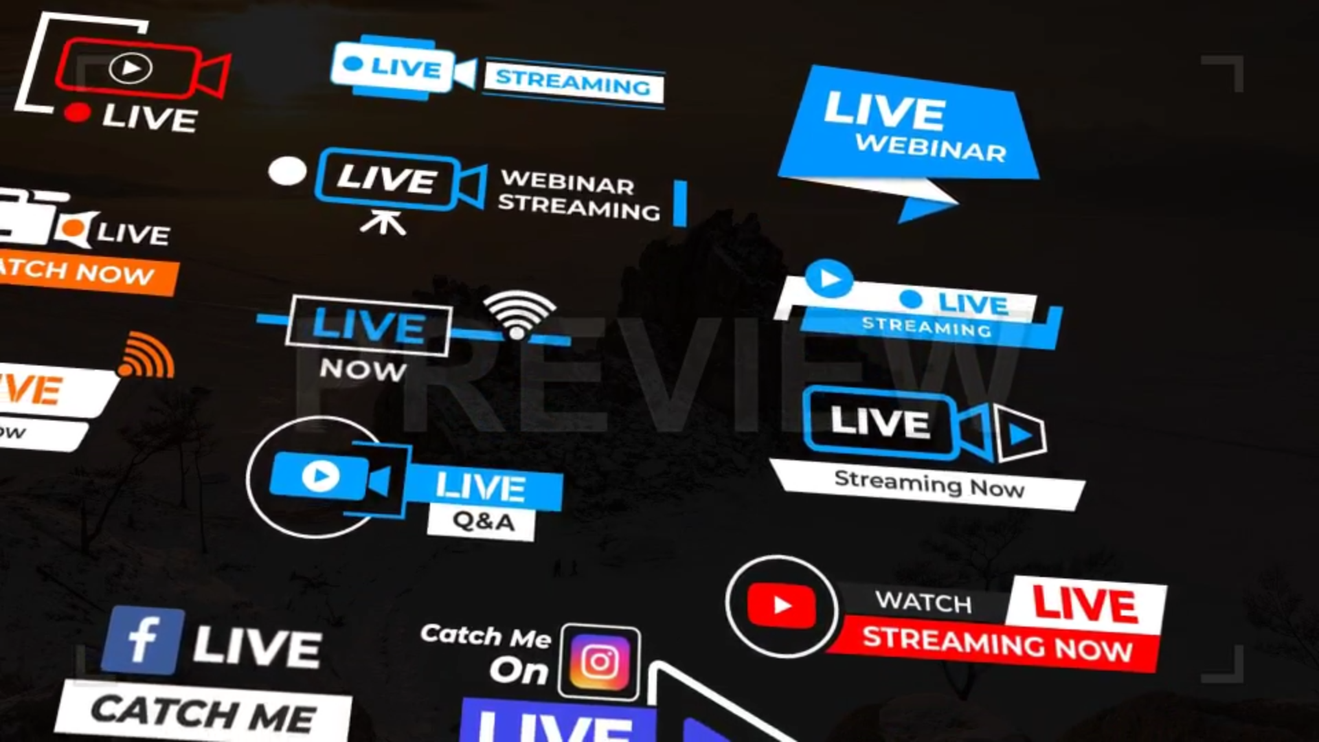 Pack Of Live Streaming Lower Thirds