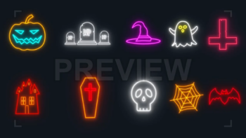 Neon Halloween Icons Pack