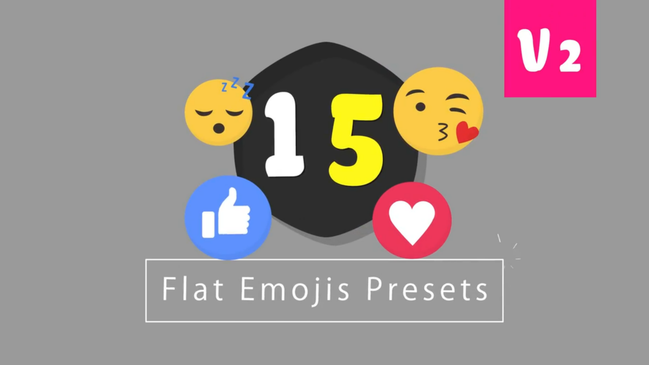 15 Flat Emojis Presets Pack V2