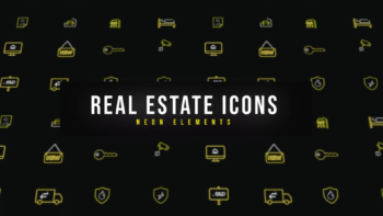 Real Estate Neon Icons